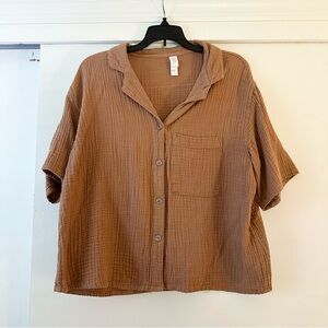 Stars Above Cotton Button Front Tee